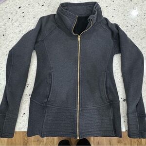 Lululemon Women's Gray fleece lined Jacket with gold accents